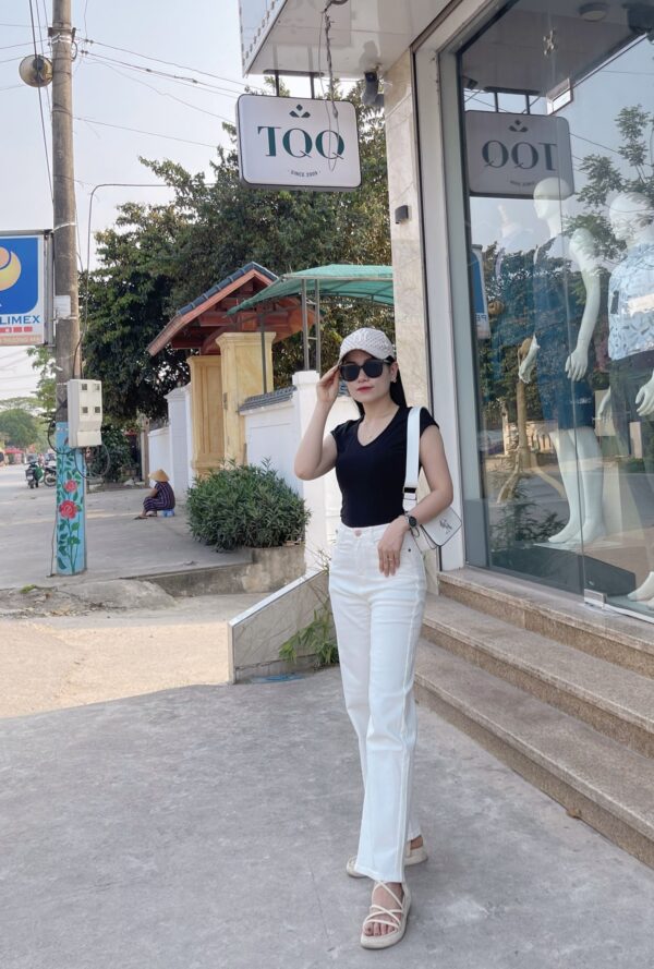 Quần Jeans Nữ Ống Vẩy Gấu Thường - Ảnh 5