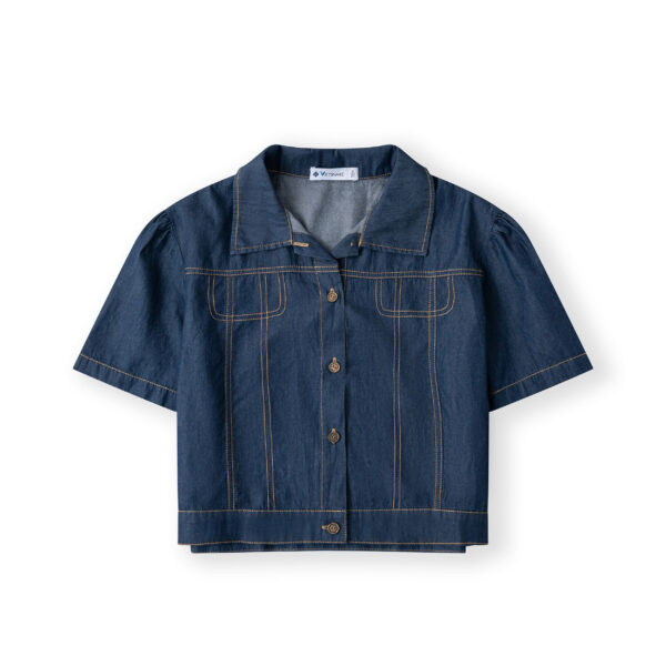 Áo khoác jeans cộc tay croptop