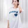Áo Cotton Cổ Tròn Thêu Vải Bò