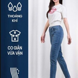 Quần Jeans Nữ Dáng Boy Túi Vuông