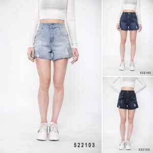 Quần short nữ kéo khóa đục oze